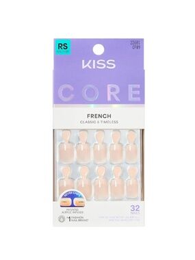 NIB KISS Core French Press On Nails Real Short 32ct CF09